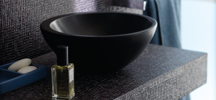 Vasque ronde en céramique noire à poser Allia Vanity
