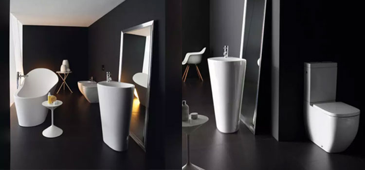 Salle de bains moderne noir et blanc