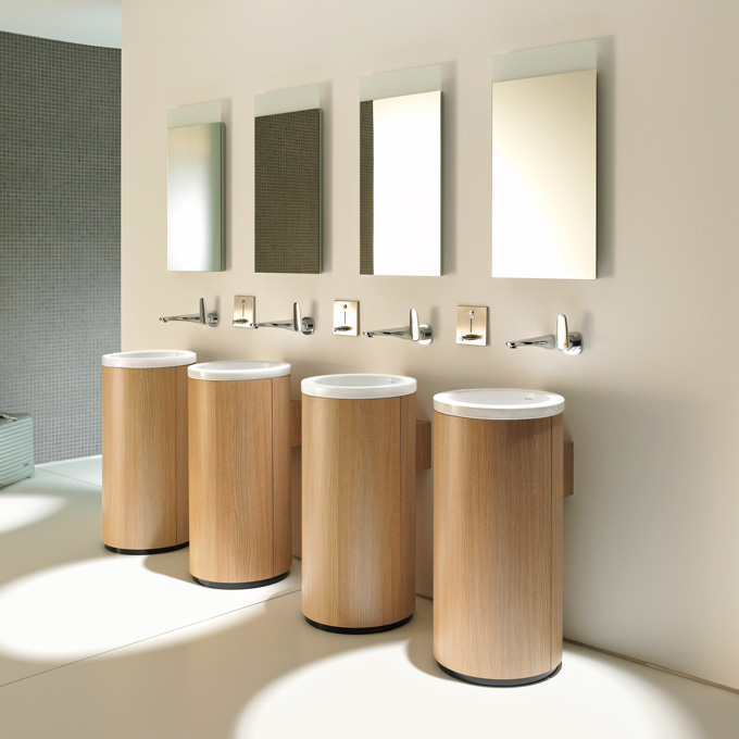 Vasque colonne bois salle de bains collection Duravit Onto