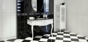 Salle de bains noir et blanc