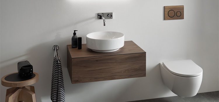 Lave-mains de wc en bois