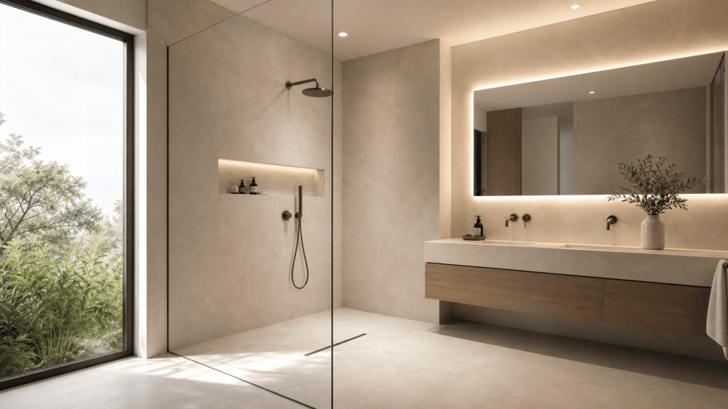 Douche italienne sans joint