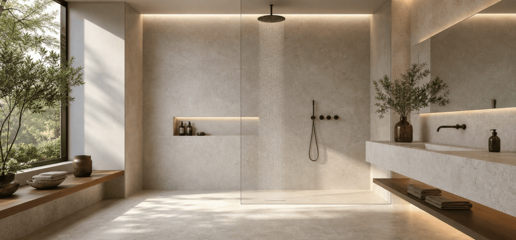 Douche italienne sans joint